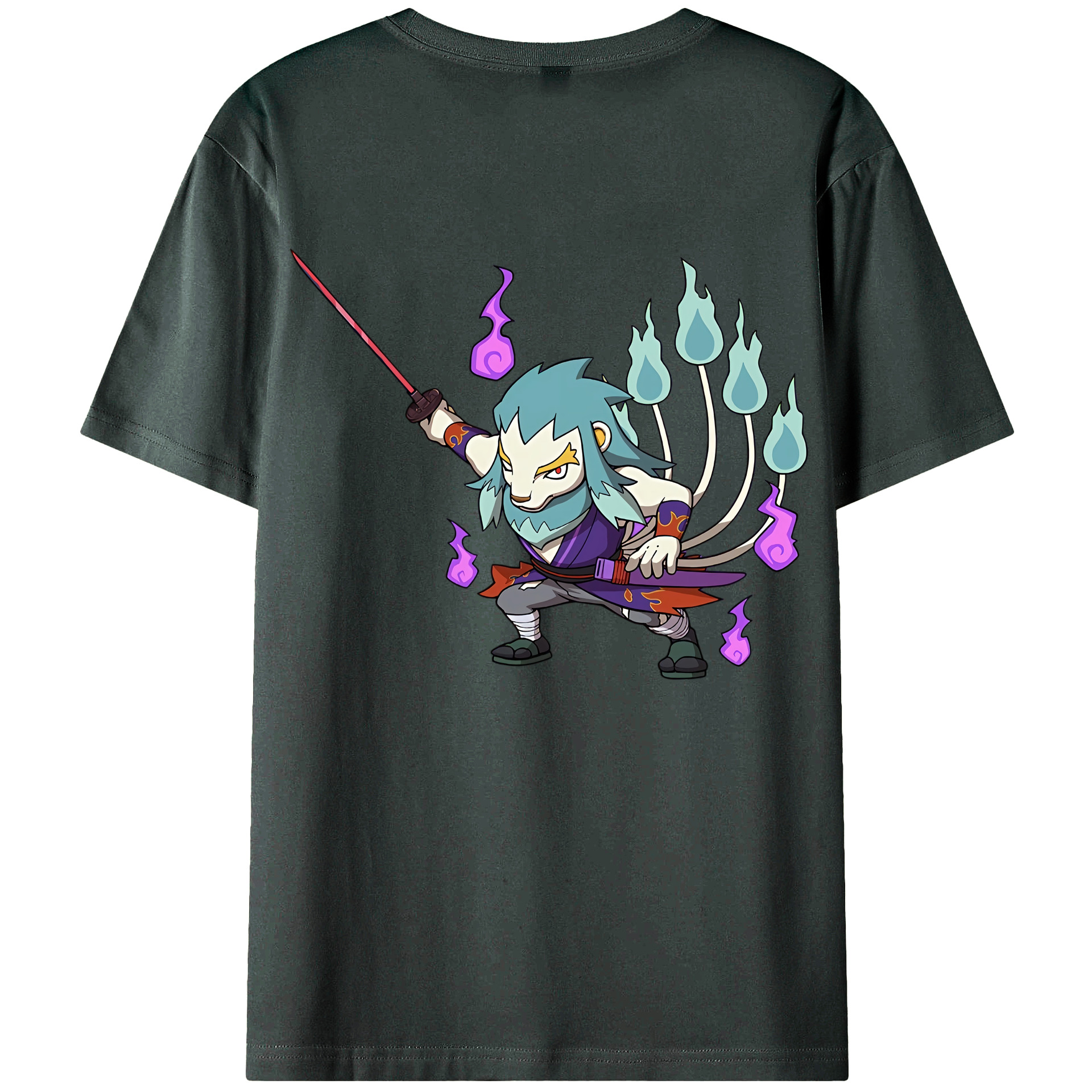 （画像用） 妖怪ウォッチ Yo-kai Watch 綿100％ メンズ半袖Tシャツ（バックプリント） 通気性